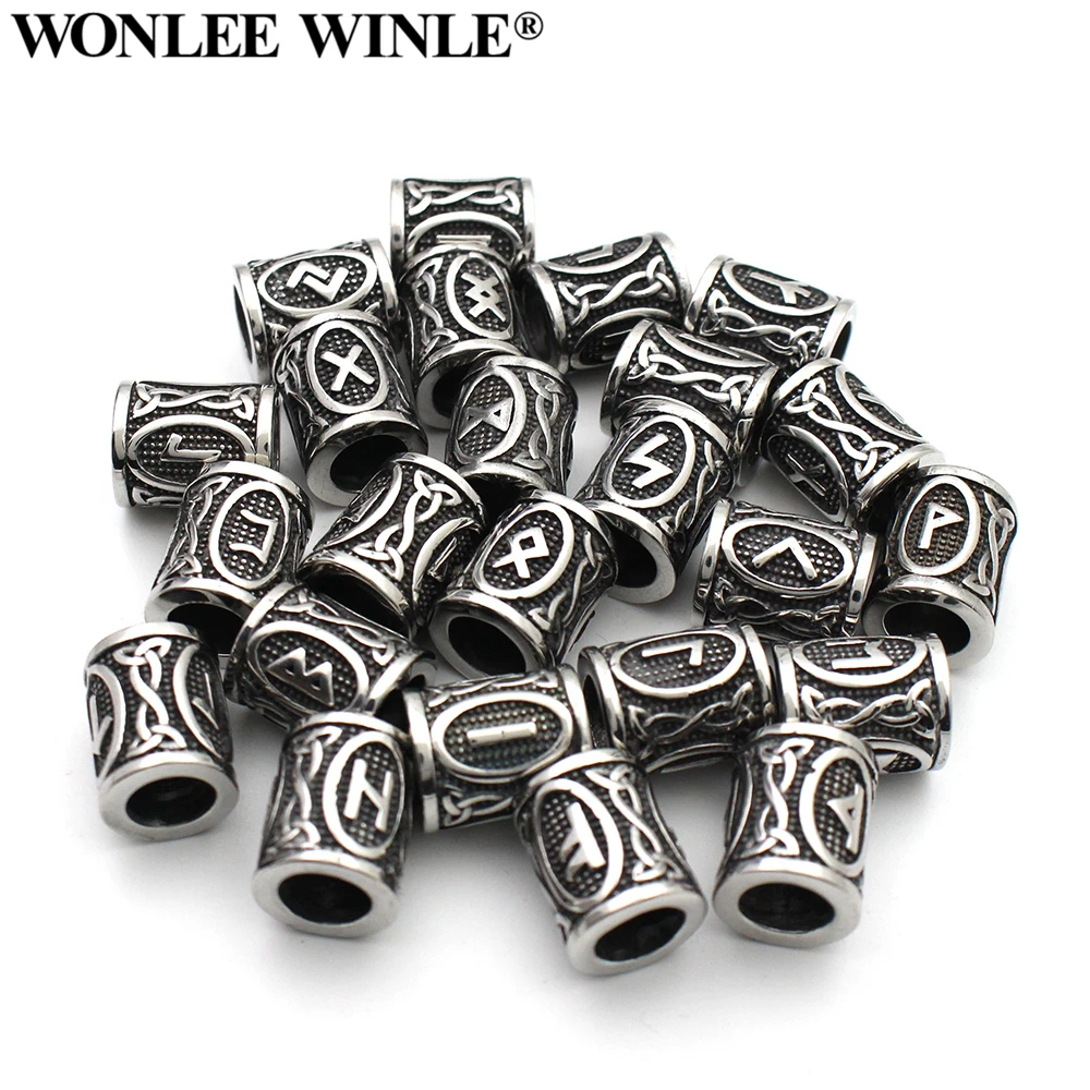 Wonlee Winle 316L нержавеющая сталь 8 2 мм с большими отверстиями кулоны А Винтаж руны