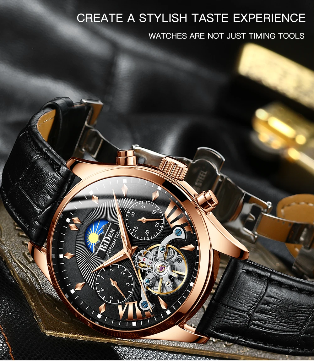 Мужские часы автоматические механические часы Tourbillon спортивные мужские часы повседневные деловые полностью стальные часы в ретро-стиле Relojes Hombre подарок