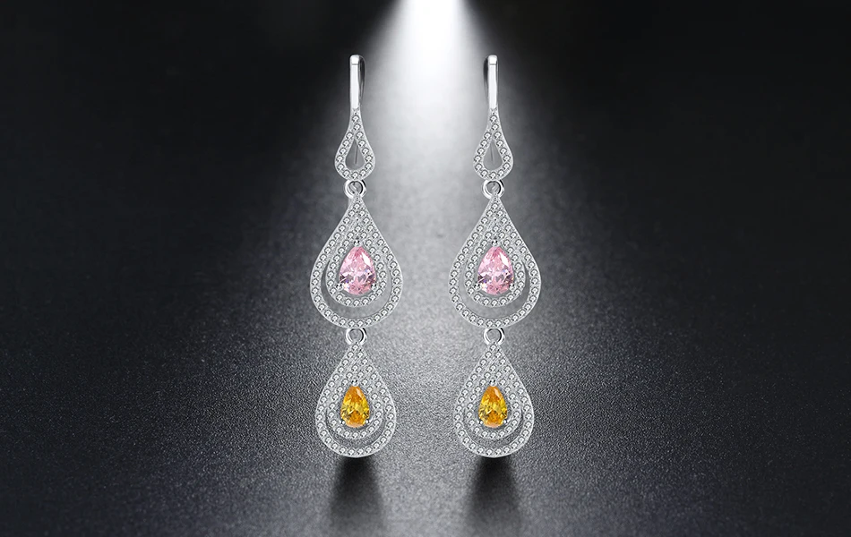 ORSA JEWELS женские серьги из чистого серебра 925 пробы длинная водяная капля форма AAA CZ женские свадебные украшения SE49