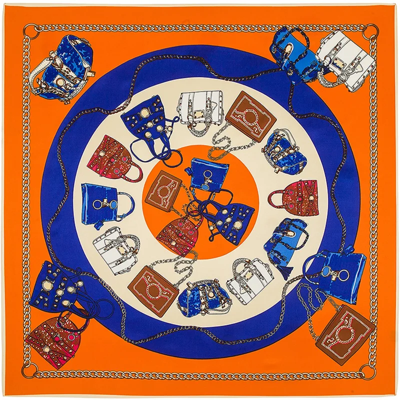 100*100 см 2017 Высококачественная классическая оранжевая Весенняя шелковая Новая