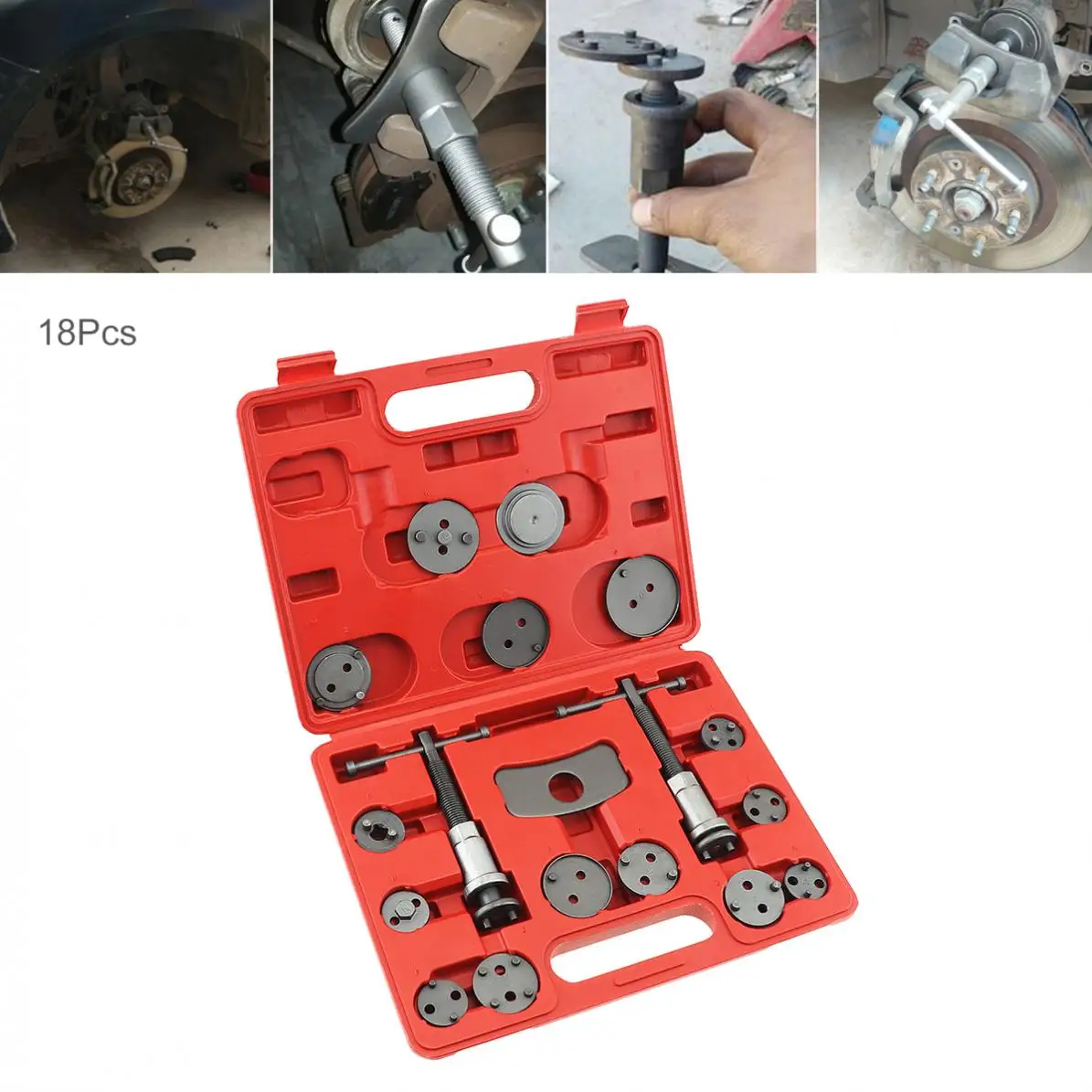 

18Pcs/set Car Disc Brake Caliper Wind Back Brake Piston Compressor Pad Regulator Tool Kit with Replaceable Brake Piston