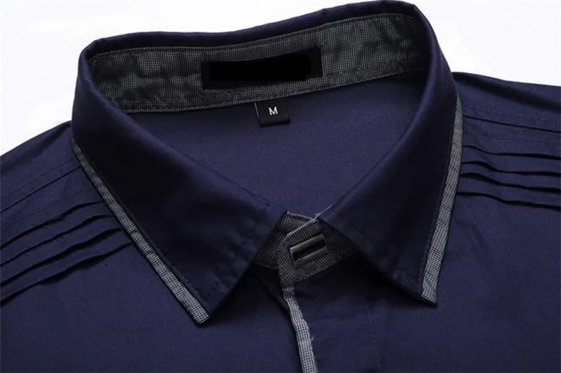 

2018 Spring Autumn Cotton Dress Shirts High Quality Mens Casual Casual Men Slim Fit Social Shirts Plus Size