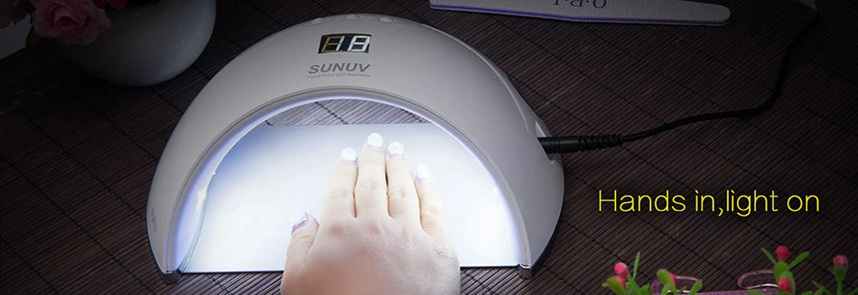 SUN UV SUN6 48 Вт Сушилка для ногтей с автоматическим датчиком, портативная Ультрафиолетовая лампа для сушки при слабом нагреве, модель с двойной мощностью для быстрого маникюра, светодиодная лампа