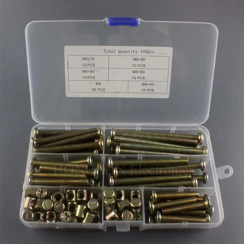 100 шт. быстрое M6x40/50/60/70/80 с шестигранным приводом | Мебель