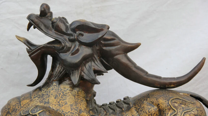 song voge gem S6053 31&quot Larger Chinese Bronze exorcise fly Unicorn Beast Pi Xiu Statue sculpture | Дом и сад