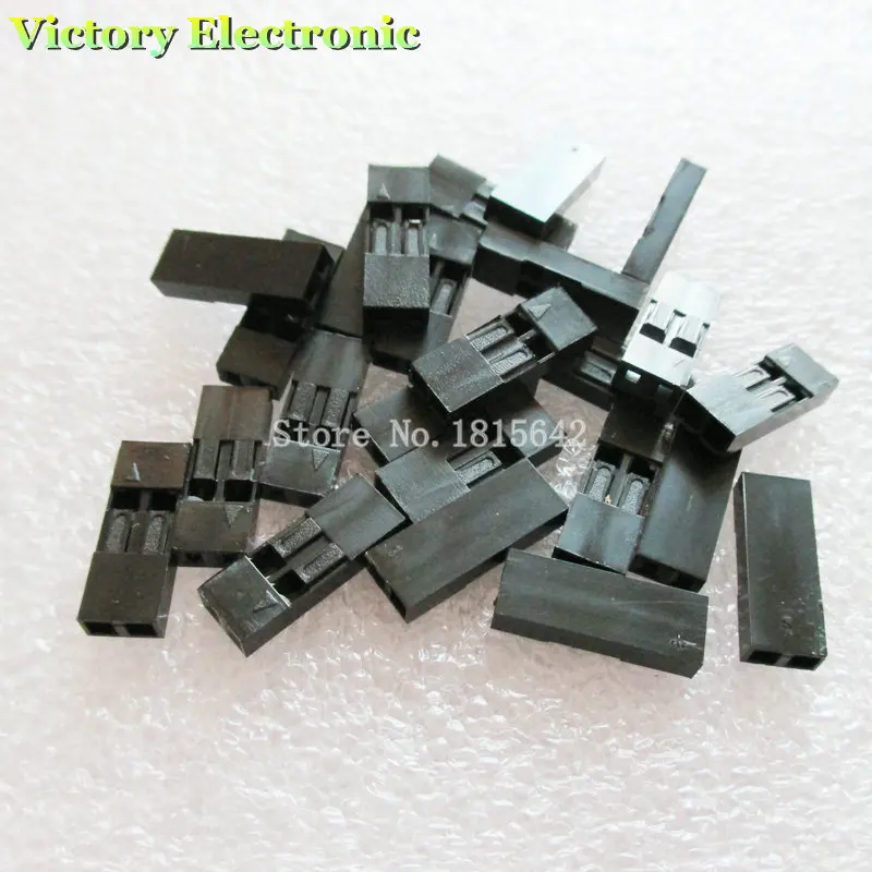 Пластиковый Перемычка Dupont Cable Housing Female Pin 100 шт./лот Single 2P 2 54 мм 1x2P 1*2P|jumper wire|lot lotlot