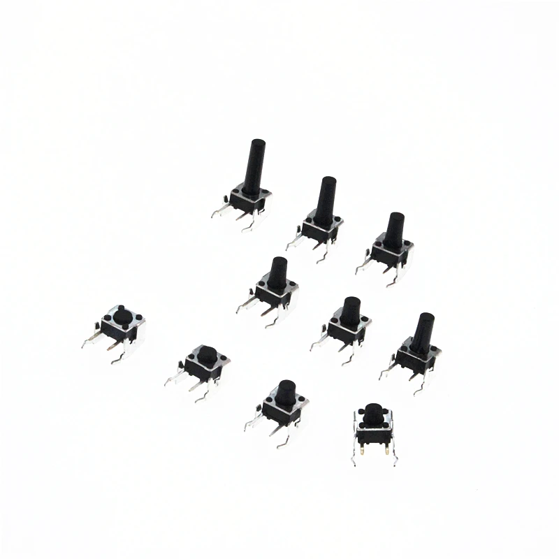 Мгновенный тактовый кнопочный переключатель PCB 50 шт. прямоугольный с подставкой