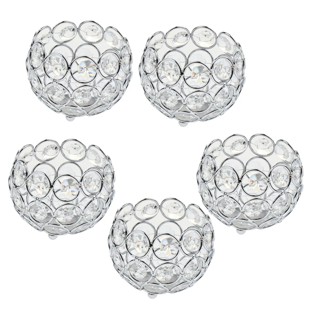 5 шт. Хрустальный чаша чайный светильник подсвечник канделябры Свадебные