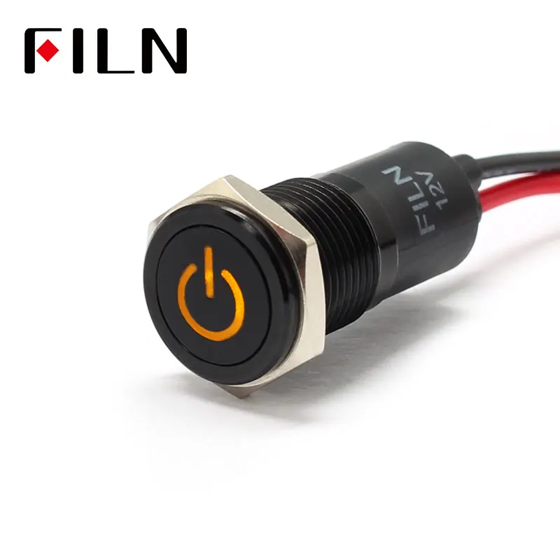 FILN 14 мм Автомобильная приборная панель силовой символ led красный желтый белый