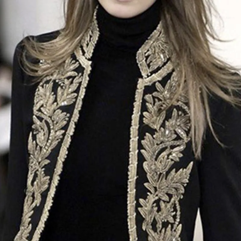 Черный блейзер женские короткие блейзеры с принтом s длинный рукав короткий