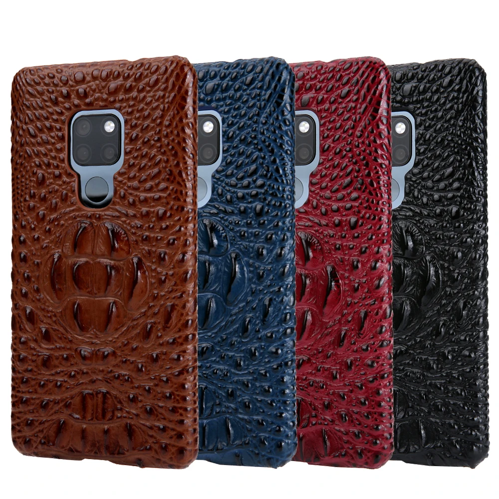 Роскошный 3D чехол из натуральной кожи с рисунком головы крокодила для Huawei Mate 20 PRO