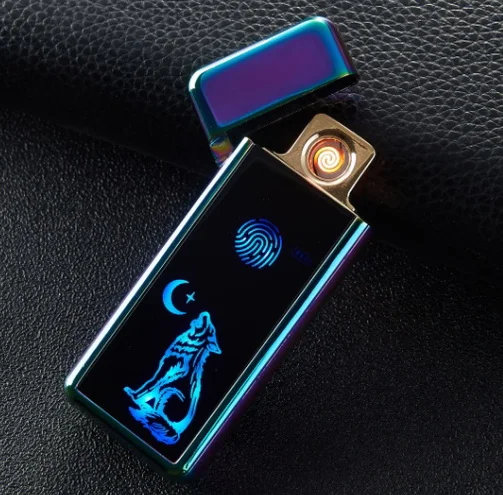 Полноэкранная электронная USB Зажигалка вольфрама турбо Зажигалка для курения - Цвет: purple wolf