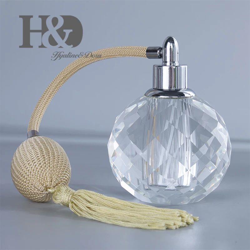 H&D Fashion Crystal Art Vintage Style Empty Refillable Perfume Atomizer Long Tassel Spray Bottle For Lady's Gift Home Decor 10ml