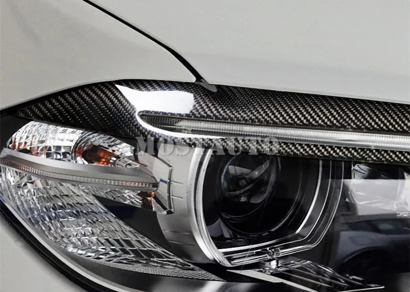 2 шт. накладки на передние фары из углеродного волокна для BMW X5 F15 2014 2018|Лепнина