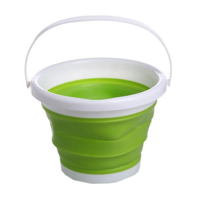 10л Силиконовое складное ведро баррель для пляжа мойки автомобилей красное и