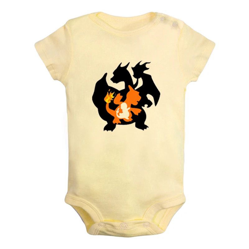 JaBaby024YD Мультфильм Charmander Charmeleon Charizard Покемон дизайн для новорожденных мальчиков и девочек униформа-комбинезон с принтом для младенцев - Цвет: JaBaby024YD