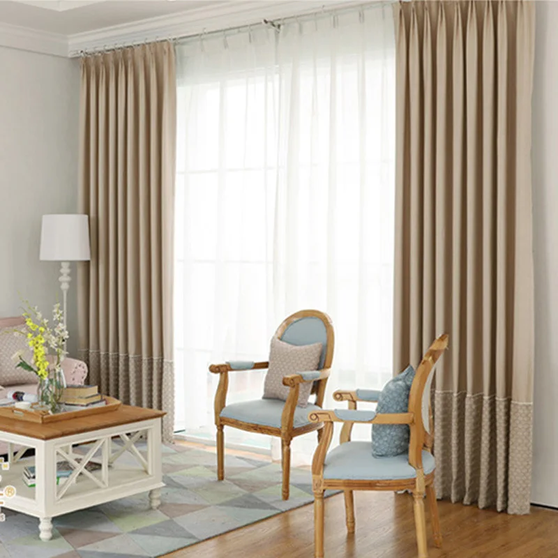 Винтажные жаккардовые вышитые шторы для гостиной белый тюль три цвета синий цвет