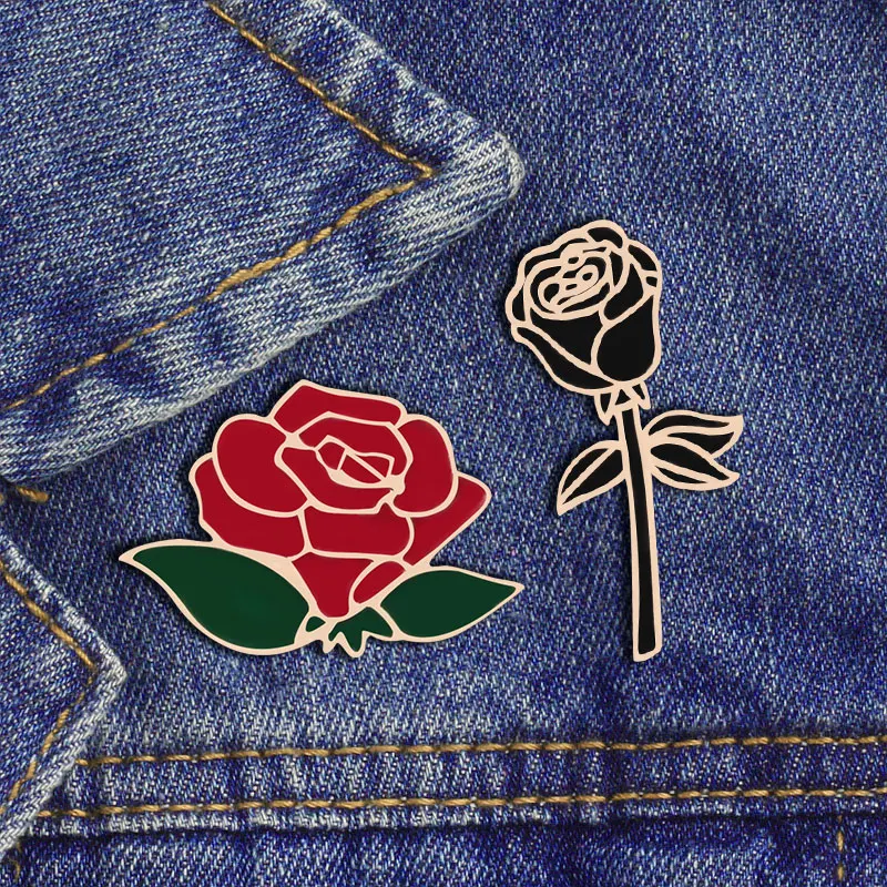 Женские Броши из металлического сплава в виде красной розы 2 шт./компл.
