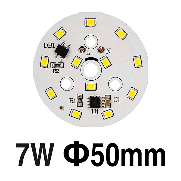 7W 220V Светодиодный чип SMD2835 18 Вт, 15 Вт, 12 Вт, 9 Вт, 7 Вт, 5 Вт, 3 Вт, переменный ток, 220 В, умный IC светодиодный светильник, сделай сам, светодиодный светильник, уличный прожекторная софитная лампа светильник - Испускаемый цвет: 7W 220V