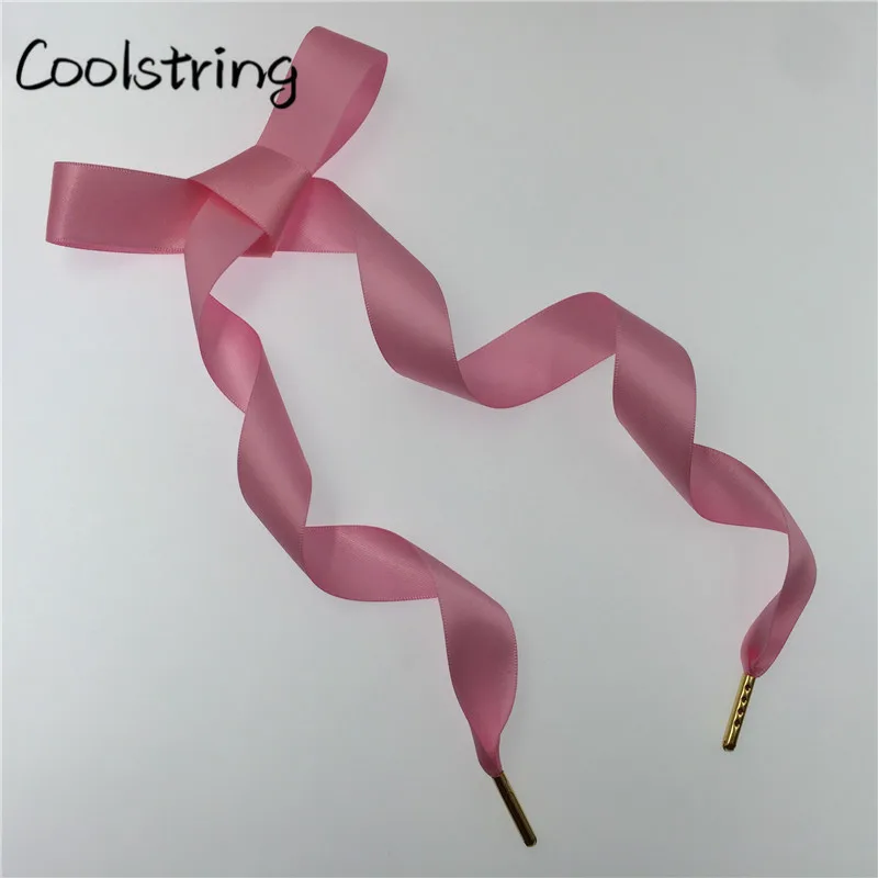 Coolstring/двухсторонние глянцевые шифоновые шнурки для обуви 70-160 см, плоские шелковые Ленточные кроссовки со шнурками шириной 2,22 см, 1 пара, Прямая поставка