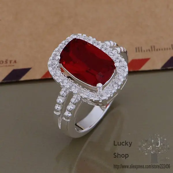 Серебряное кольцо AR708 925 пробы модные ювелирные изделия из серебра яркий красный
