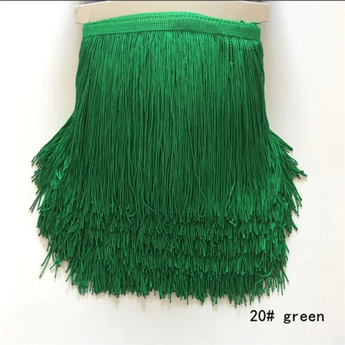 20green SASKIA 10 метров 15 см длинная кружевная обрезанная лента Материал отделочная кисточка швейная одежда Diy латинское платье занавеска ткань аксессуар - Цвет: 20green