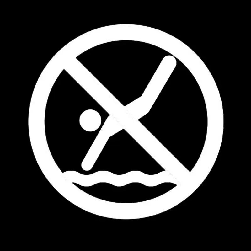 

15.4cm*15.4cm Warning Car Styling No Diving Vinyl Car Stickers Black Silver S2-0532