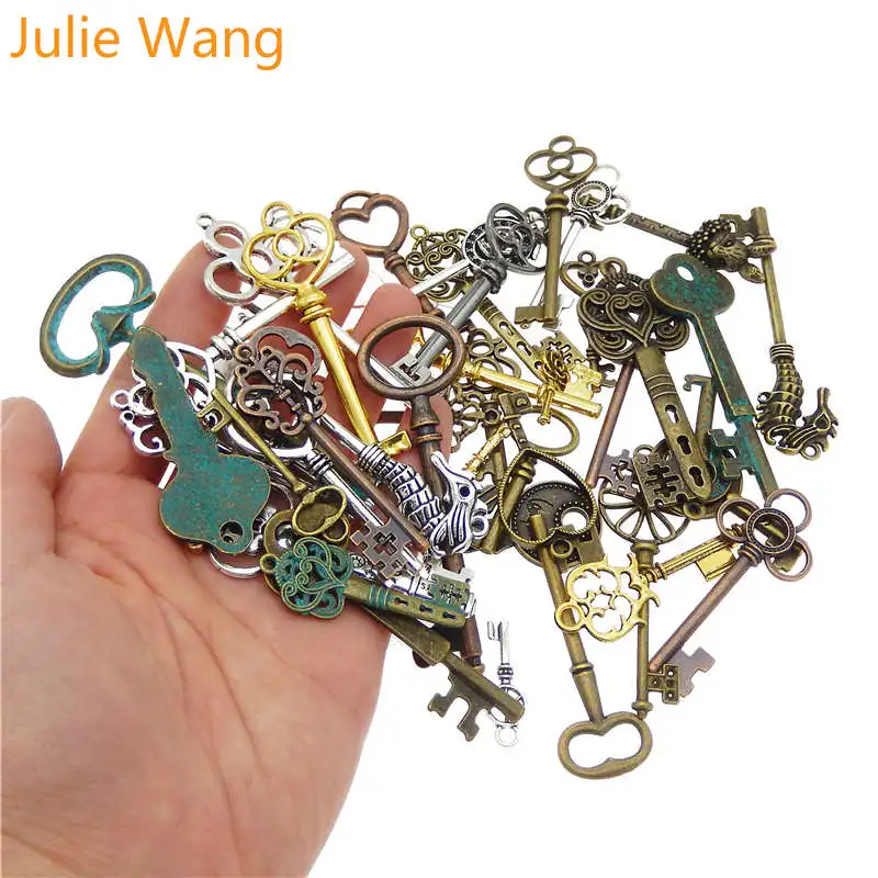 Julie Wang 10 шт. подвески в форме ключа случайный смешанный сплав антикварные цвета