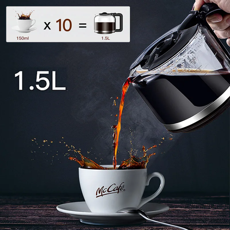 1.5L 220 В Автоматическая изоляционная капельная Кофеварка Smart Touching портативная машина для приготовления чая и кофе 800 Вт кафе машина 164x205x325 мм