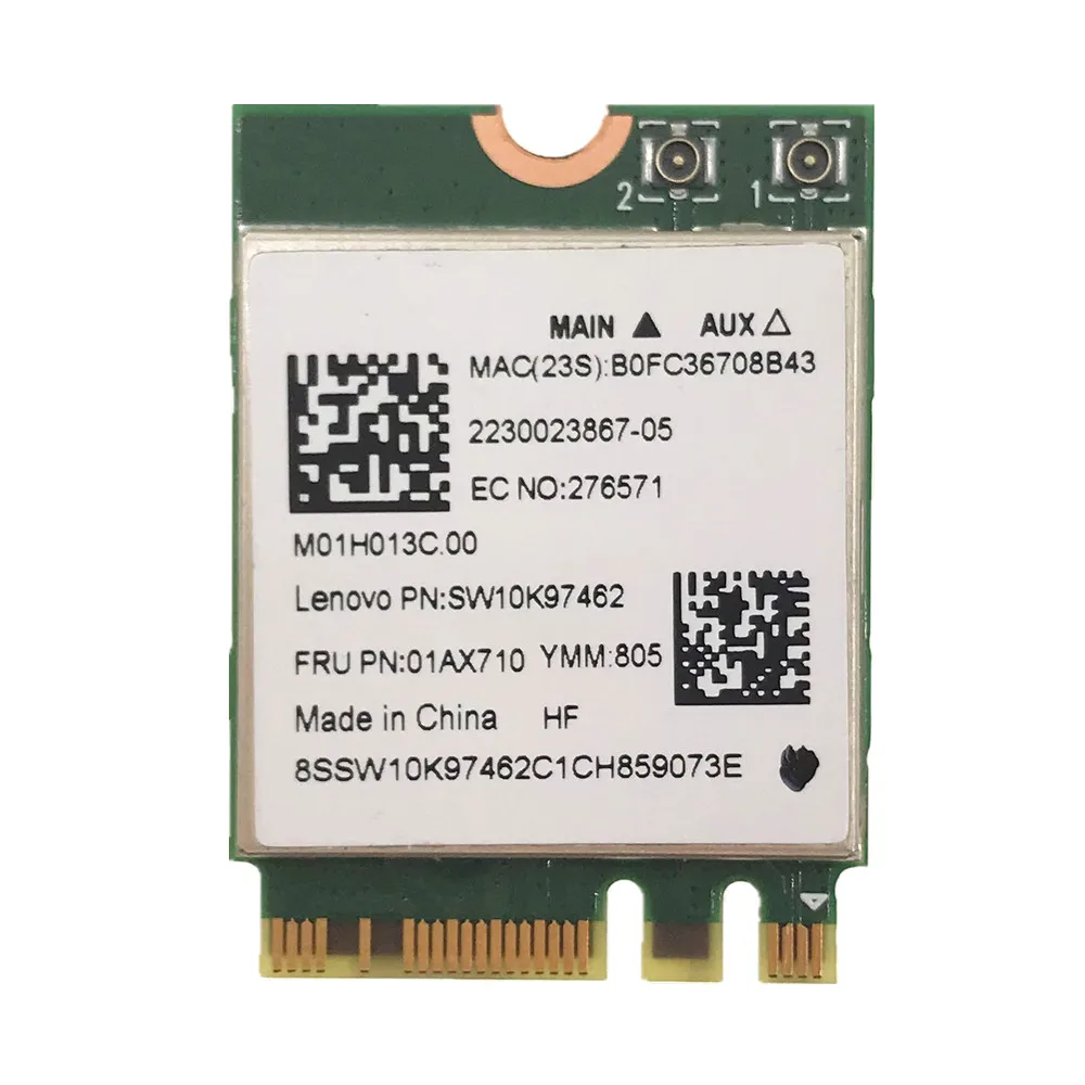 RTL8821CE 802.11AC 1X1 Wi Fi + BT 4 2 комбинированный адаптер карты FRU 01AX710 беспроводная карта
