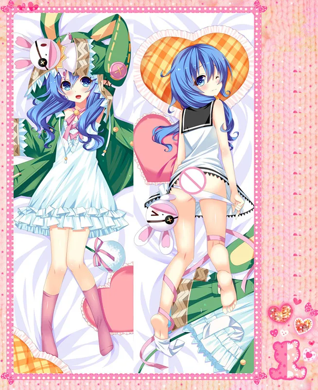 

Anime Cartoon Date A Live Yoshino Double Bolster Hugging Pillowcase Peach Skin 2 Way Pillow Case Cover No.9007