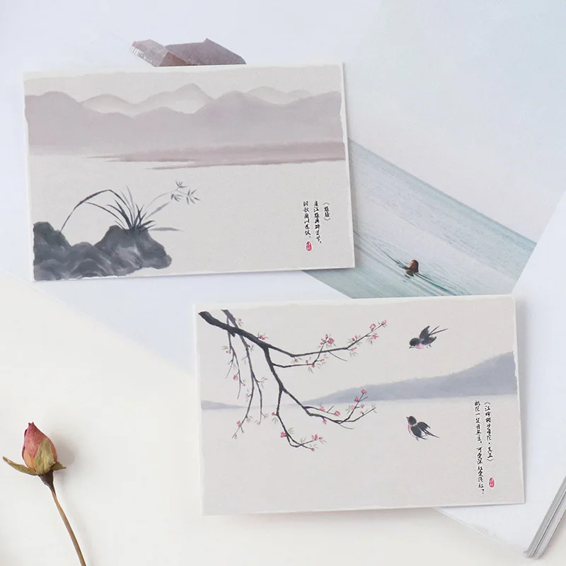 28 sheets/Set Mountains and Rivers Mini Lomo Postcard /Greeting Card/Birthday Letter Envelope Gift Card Message | Канцтовары для