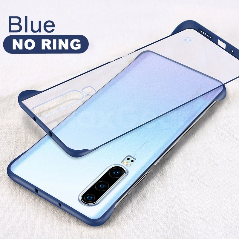 Blue No Ring Чехол-Бампер для huawei P20 P30 Pro Lite, прозрачный гибридный чехол с кристаллами для Honor mate 10 20 Pro Nova 3 3i 4 5 5i, чехол-рамка с кольцом - Цвет: Blue No Ring
