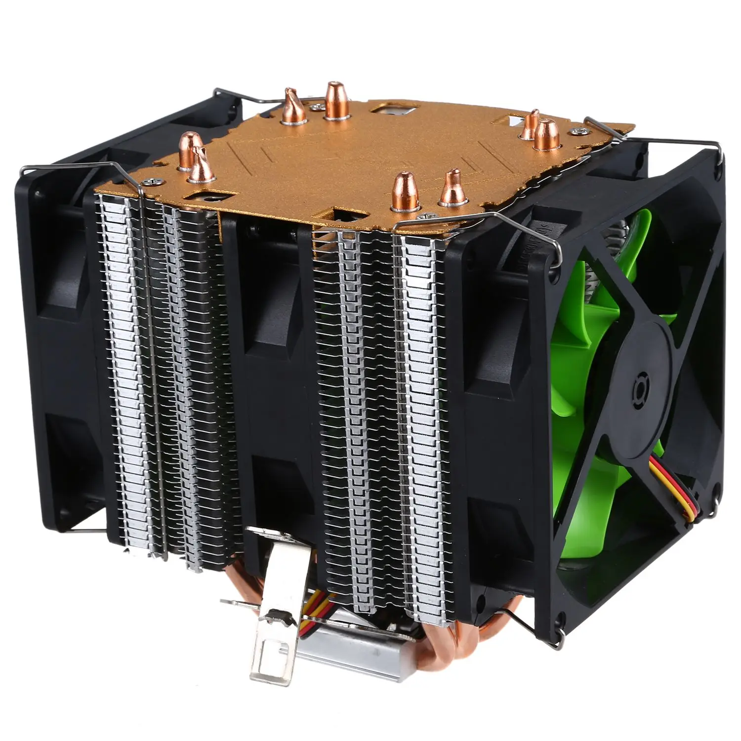 4 тепловые трубки из чистой меди для 1366 1155 775 Intel/AMD Многоплатформенный радиатор cpu 3 провода без светильник три вентилятора