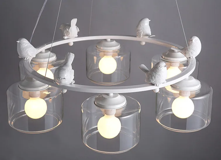 six glass bird Подвесной светильник для ресторана в скандинавском стиле; подвесной светильник в виде одной стеклянной птицы - Цвет корпуса: six glass bird