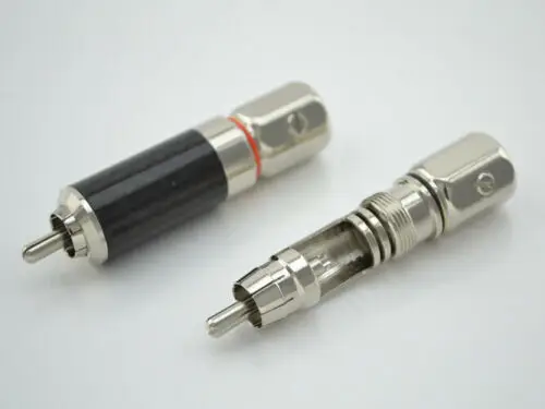 4 шт. высококачественный аудиоразъем rca из углеродного волокна с родиевым