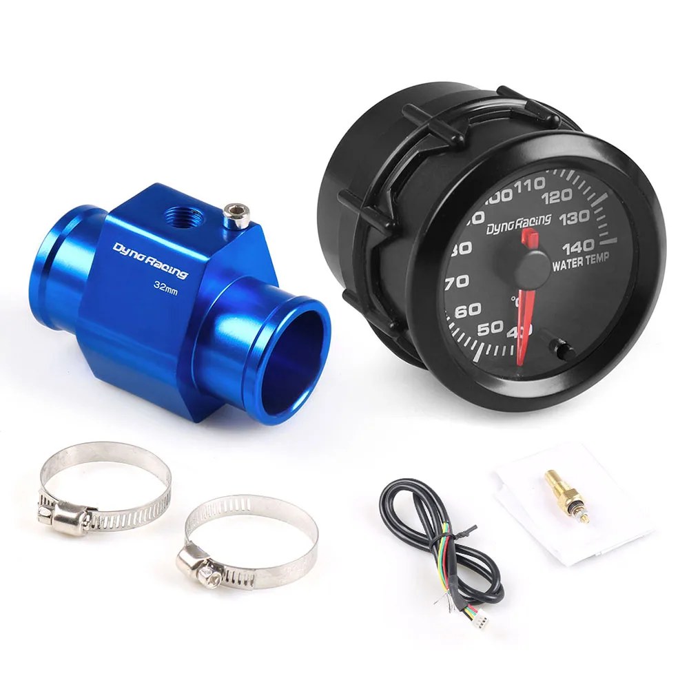 Dynoracing 2 ''52 мм Автомобильный 7 цветов светодиодный датчик температуры воды 40-140 градусов Цельсия высокая скорость с Температура воды соединение трубы датчик адаптер - Цвет: With 32mm adapter