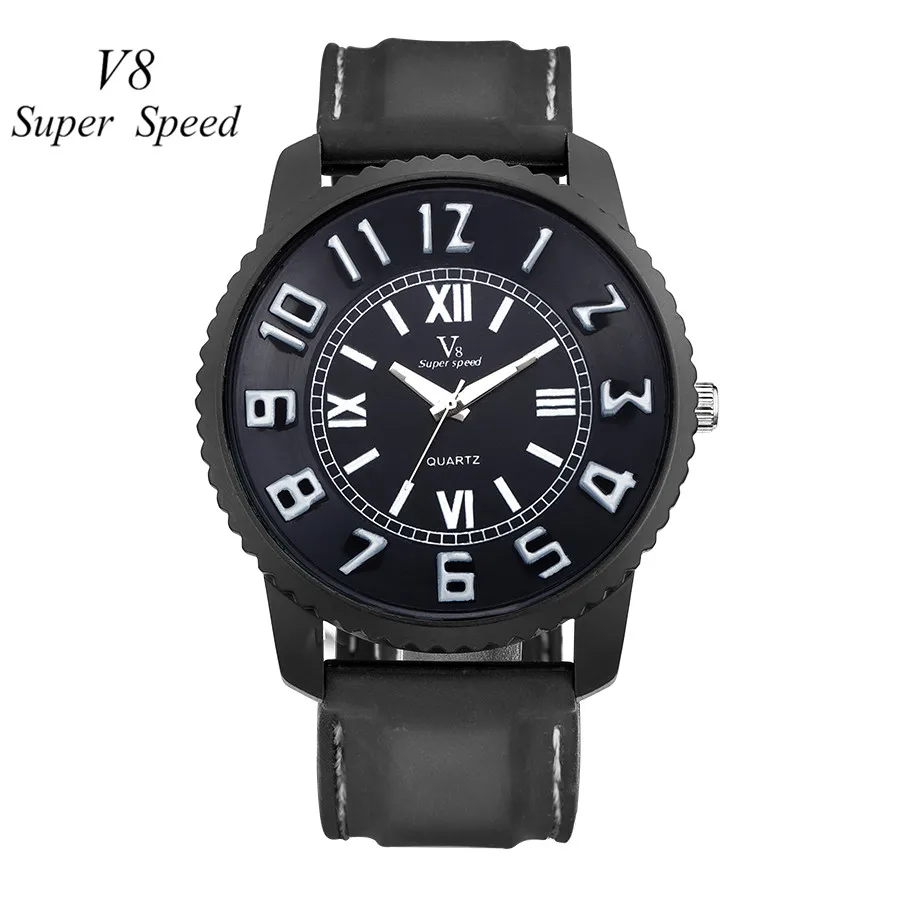 Новинка 2017 Роскошные брендовые модные V8 Super Speed часы Мужские Силиконовые Военное