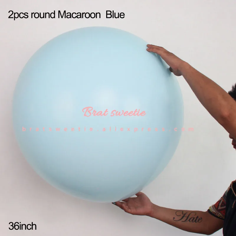 2pcs Macaroo blue 36 дюймов воздушный шар "Конфетти" тюль круглый гигантские надувные воздушные шары с днем рождения год Свадебные Рождество Рождественские украшения вечерние Fovors Globos - Цвет: 2pcs Macaroo blue
