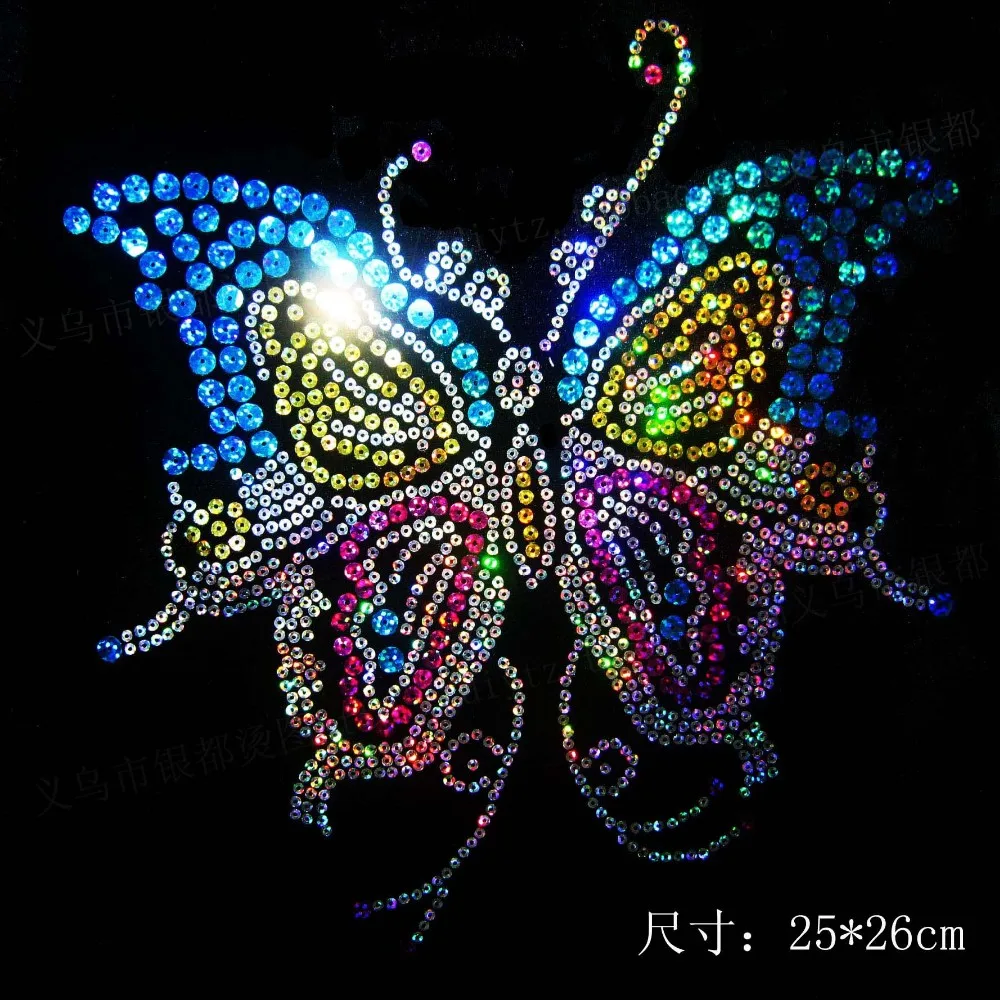 Термотрансферный дизайн со стразами в виде бабочки 10 шт./лот термоклейкие