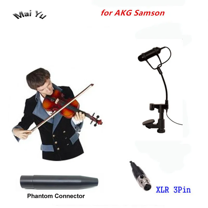 Professional Instrument Violin Microphone Mandolin Viola Mikrofone for AKG Samson Wireless System Transmitter Mini XLR 3Pin