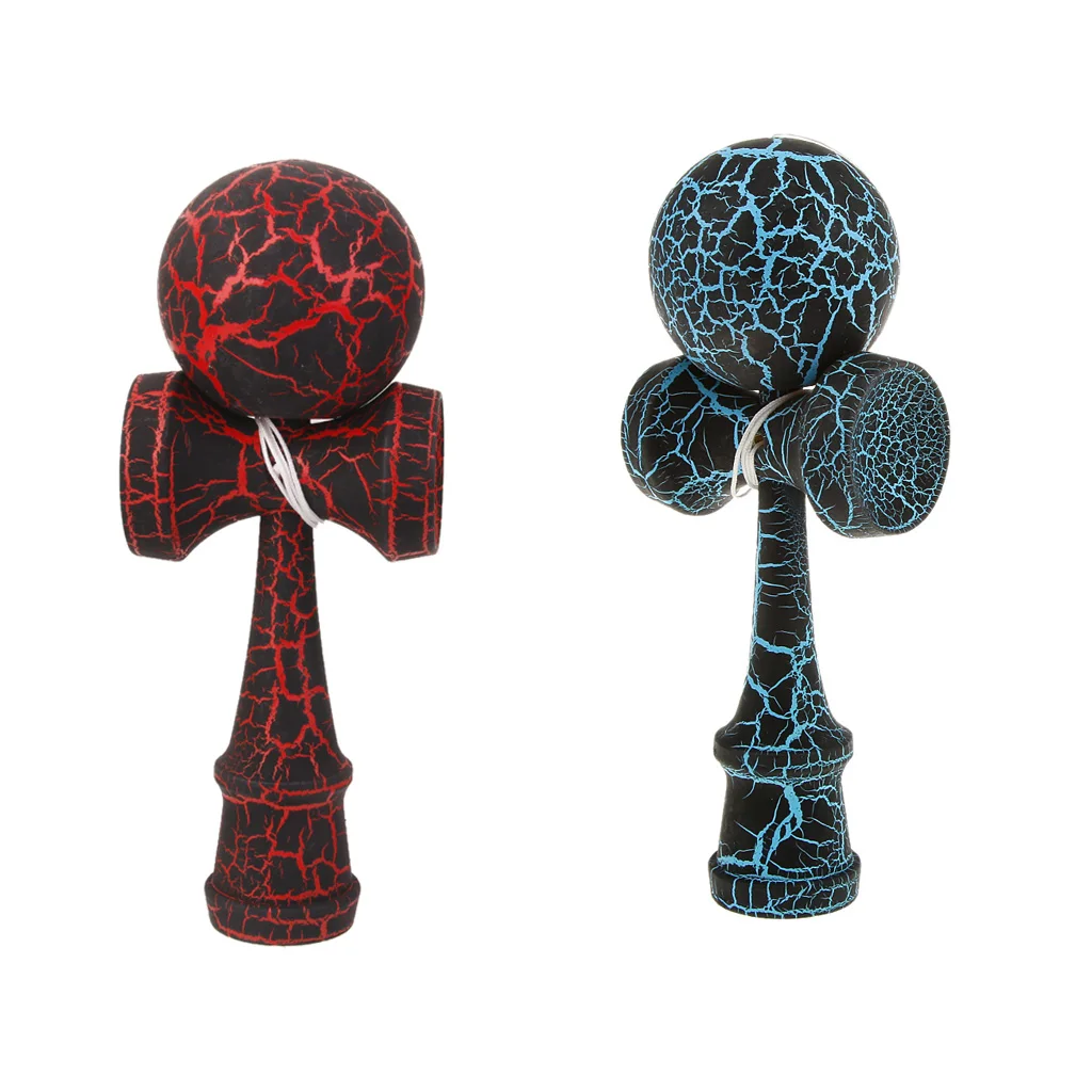 Деревянные игрушки Kendama из 2 предметов с краской в виде трещин профессиональные