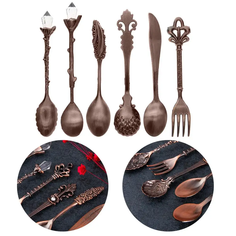 5/6 шт благородная столовая посуда Винтаж Королевский Ретро Стиль набор резные