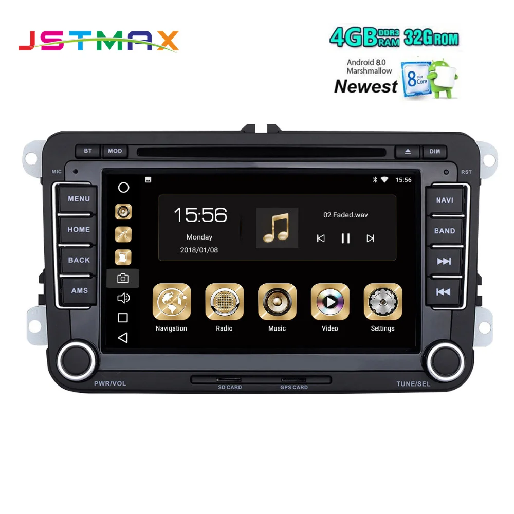 2 Din 7 &quotAndroid 8 0 Восьмиядерный автомобильный dvd плеер радио для vw Volkswagen Golf Passat Touran