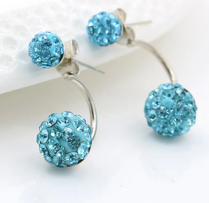 Стразы Двухсторонние серьги-гвоздики в форме Шамбала для женщин серьги из