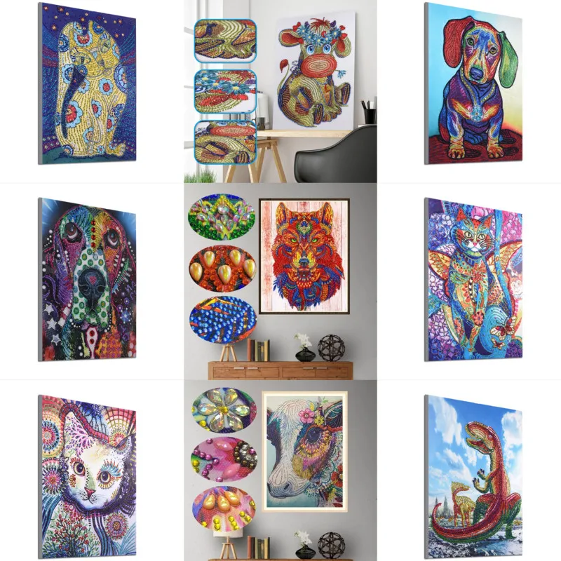 Алмазная вышивка особой формы алмазная живопись сова кот крестиком корова 5D