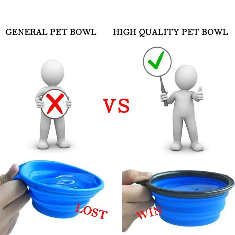 ULTRASOUND PET Luxury Pet Silica Gel Bowl Dog Folding Portable Feeders Bowls For Dogs Six Colors Available Size 13cmX9cmX5.5cm | Дом и сад