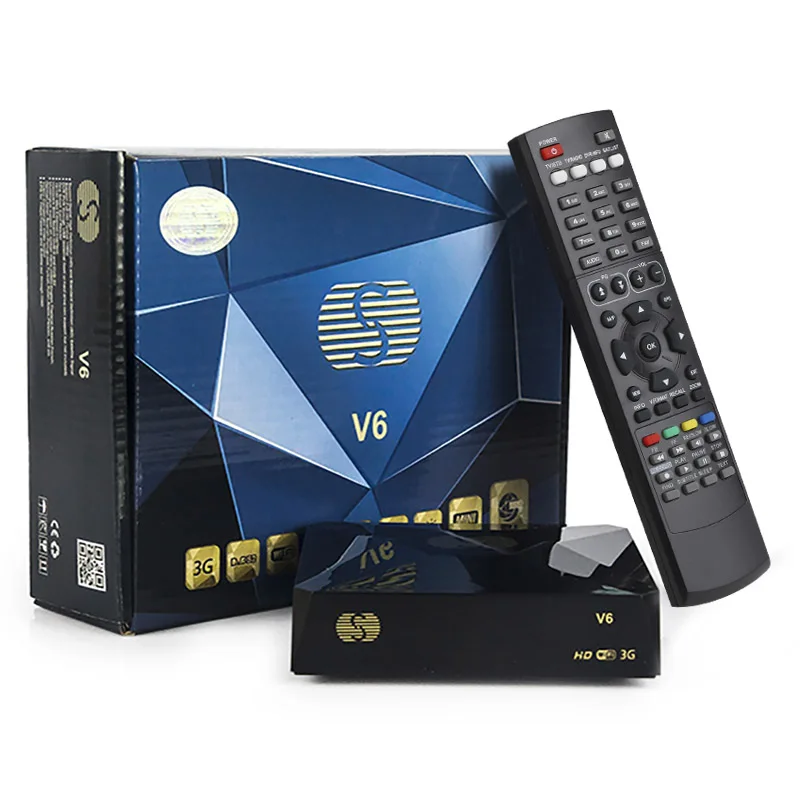 [Подлинный] 10 шт. S-V6 Мини HD спутниковый приемник Поддержка кардшейринг Newcamd веб ТВ USB Wifi 3g Biss Key S V6