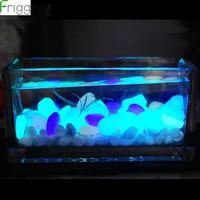 frigg 50pcs glow in the dark artificial luminous pebbles stone aquarium fish tank decoration accessories