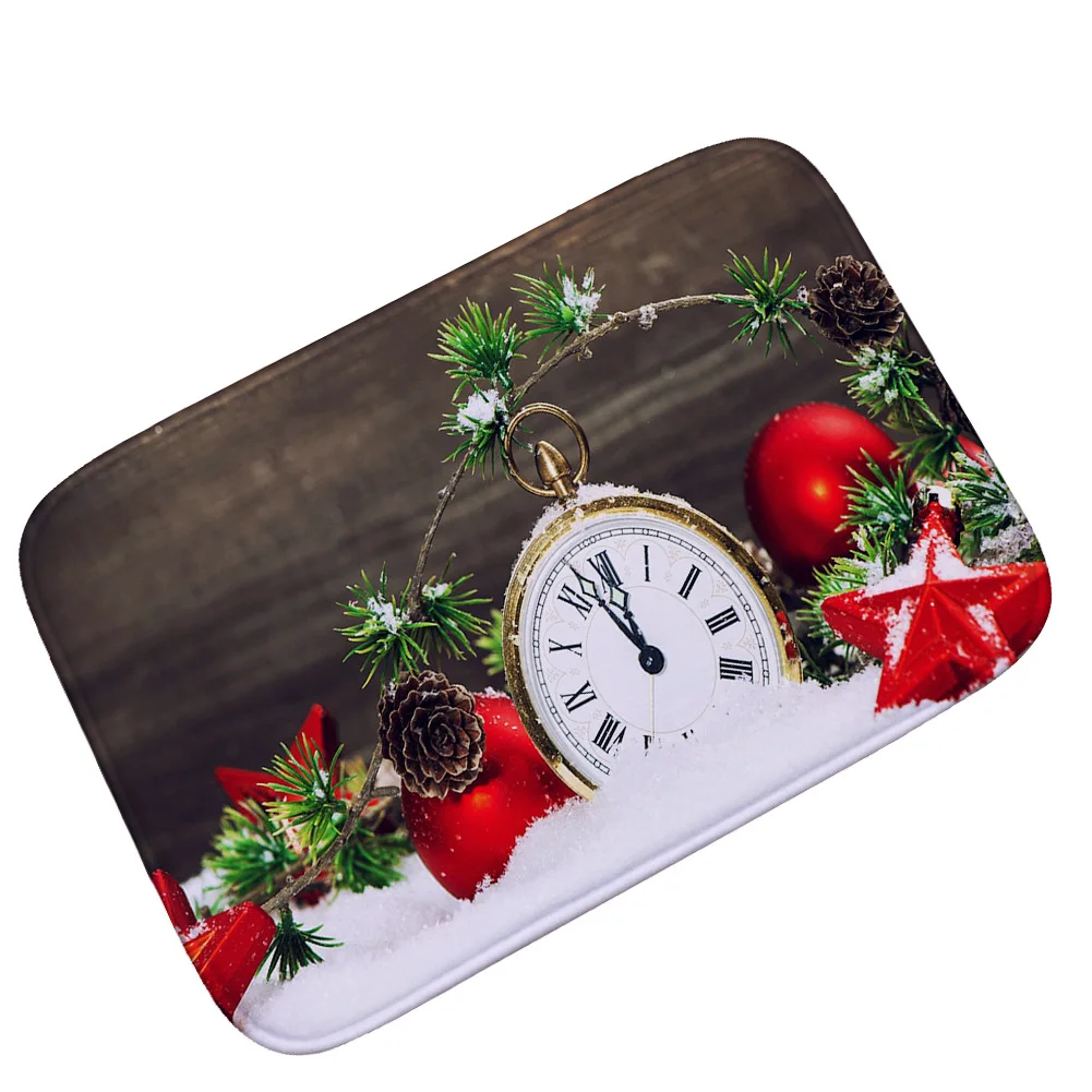 Vintage Soft Winter Christmas Anti Slip Absorbent Flannel Home Welcome Mat Carpet Outdoor Door Entrance Mats Kitchen Rug | Дом и сад